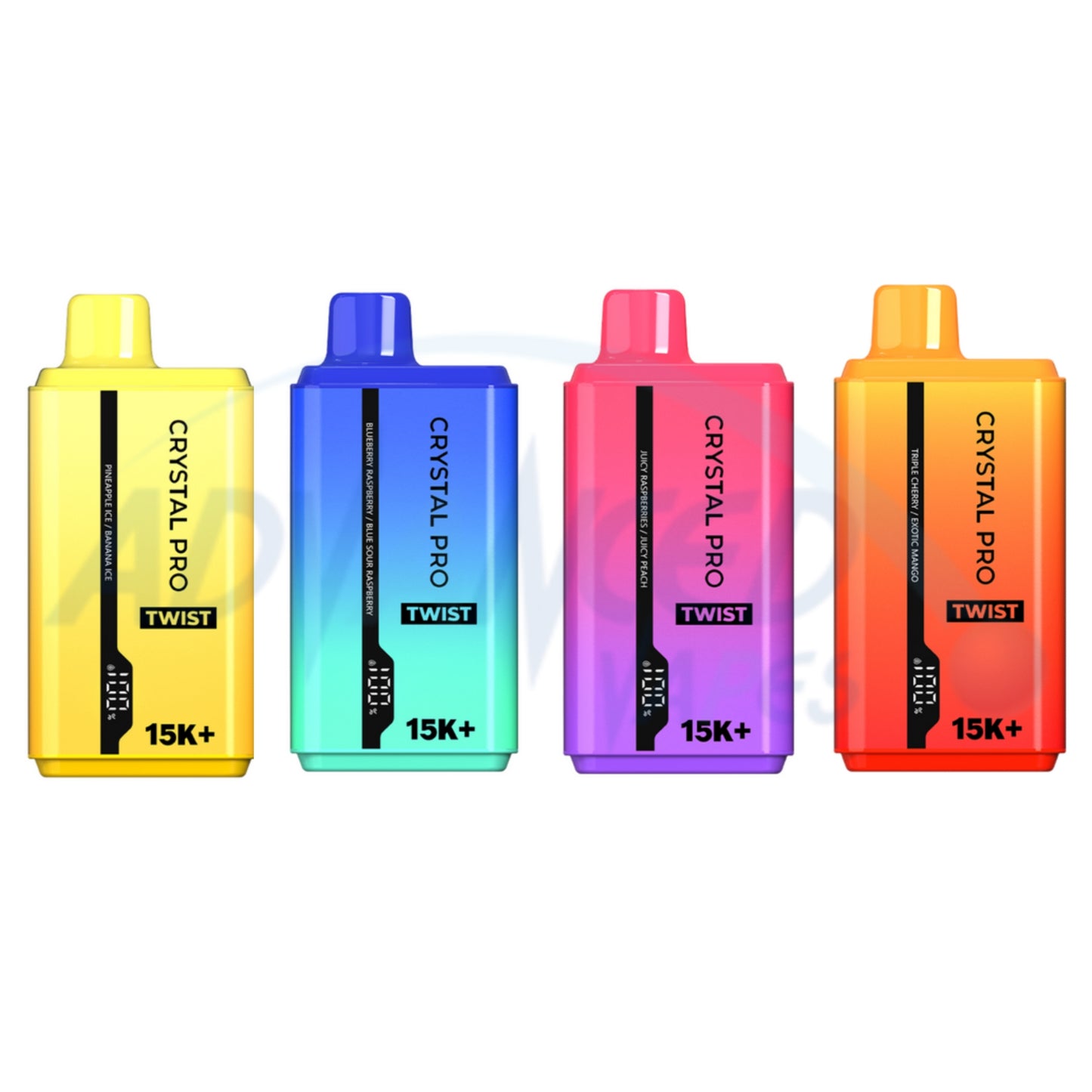 Box Of 10 Crystal Pro Twist 15000 Puff Disposable Vape