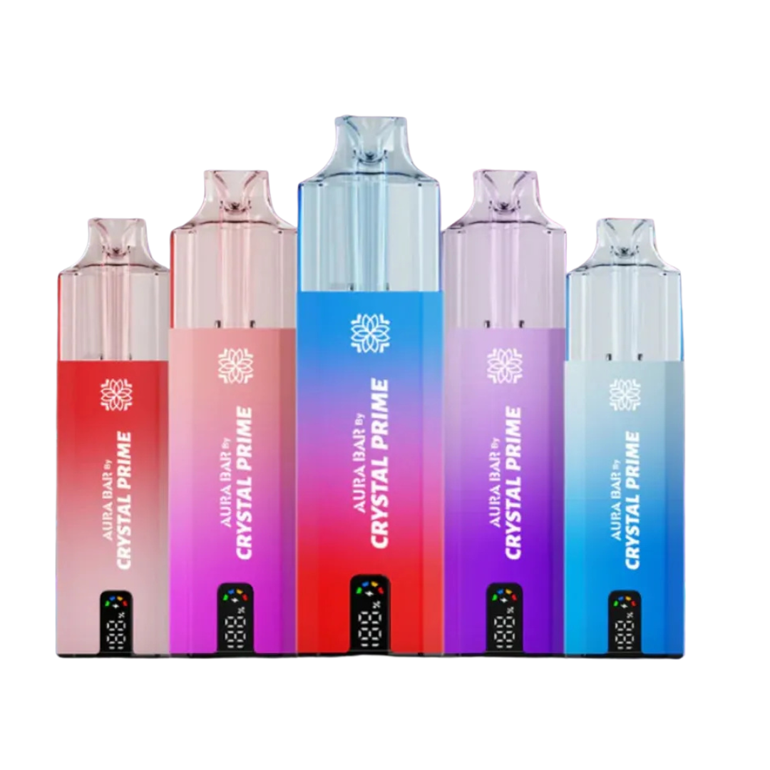 Box Of 10 Aura Bar Crystal Prime 10000 Puffs Wholesale Vape