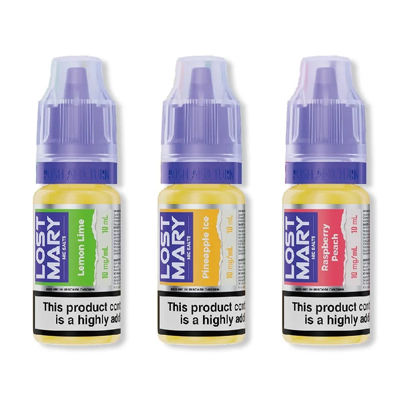box of 10 lost-mary-nic-salt-e-liquid