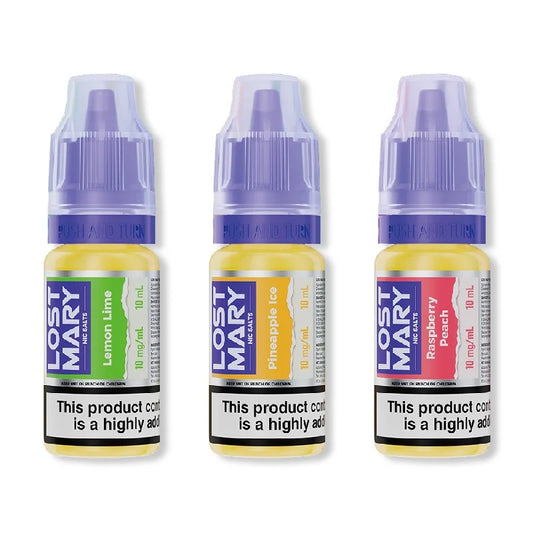 box of 10 lost-mary-nic-salt-e-liquid